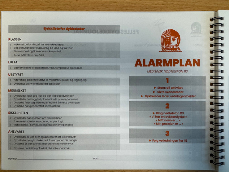 Felles dykkejournal - A4 vannfast ark 100stk